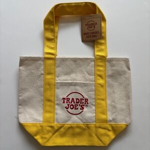 NWT Trader Joe’s Mini Canvas Tote Bag – YELLOW